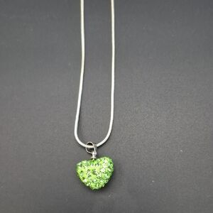 Green Heart Pendant Necklace